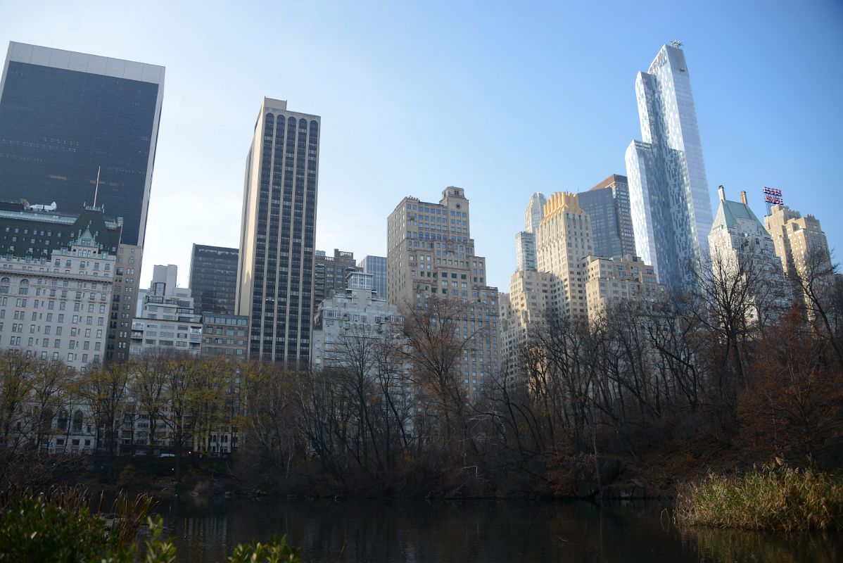 11G The Plaza Hotel, Solow Building, Park Lane Hotel, Trump Parc, One57, Essex House From The Pond In Central Park Southeast